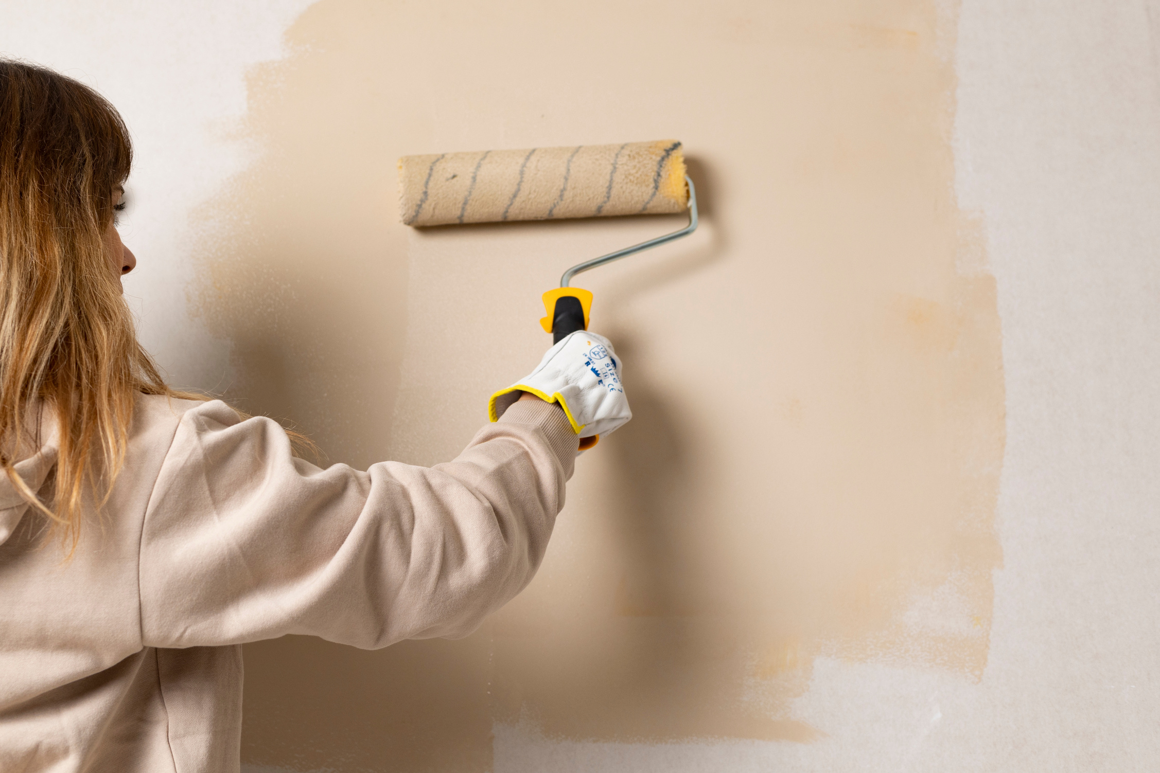 Woman Painting the Wall